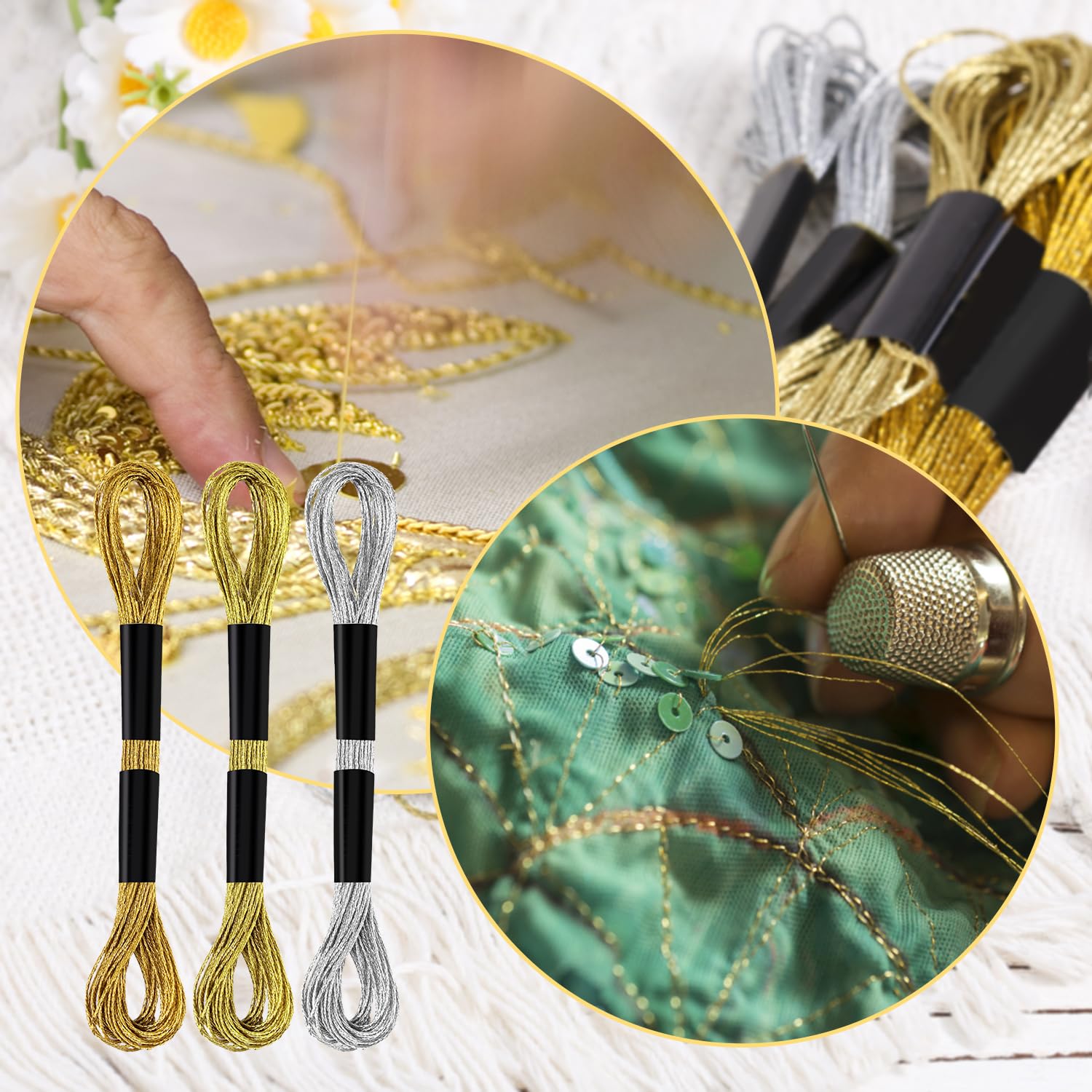 Amazon.com: 6 Skeins Embroidery Threads, Metallic Embroidery Floss